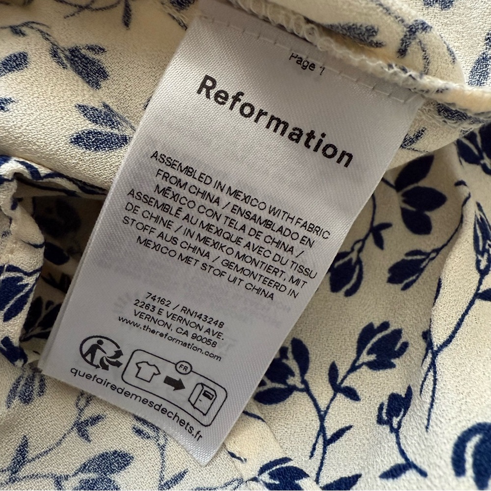 REFORMATION Zoe Floral Midi Skirt in Mykonos Size 2 NWOT - Picture 5 of 5